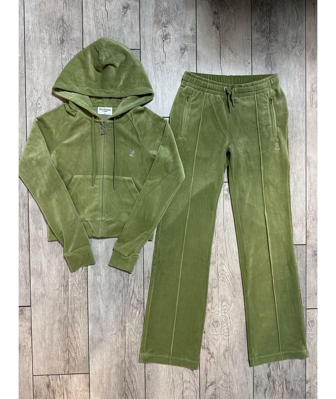 JUICY COUTURE Зеленый велюровый спортивные костюмы, фото 3