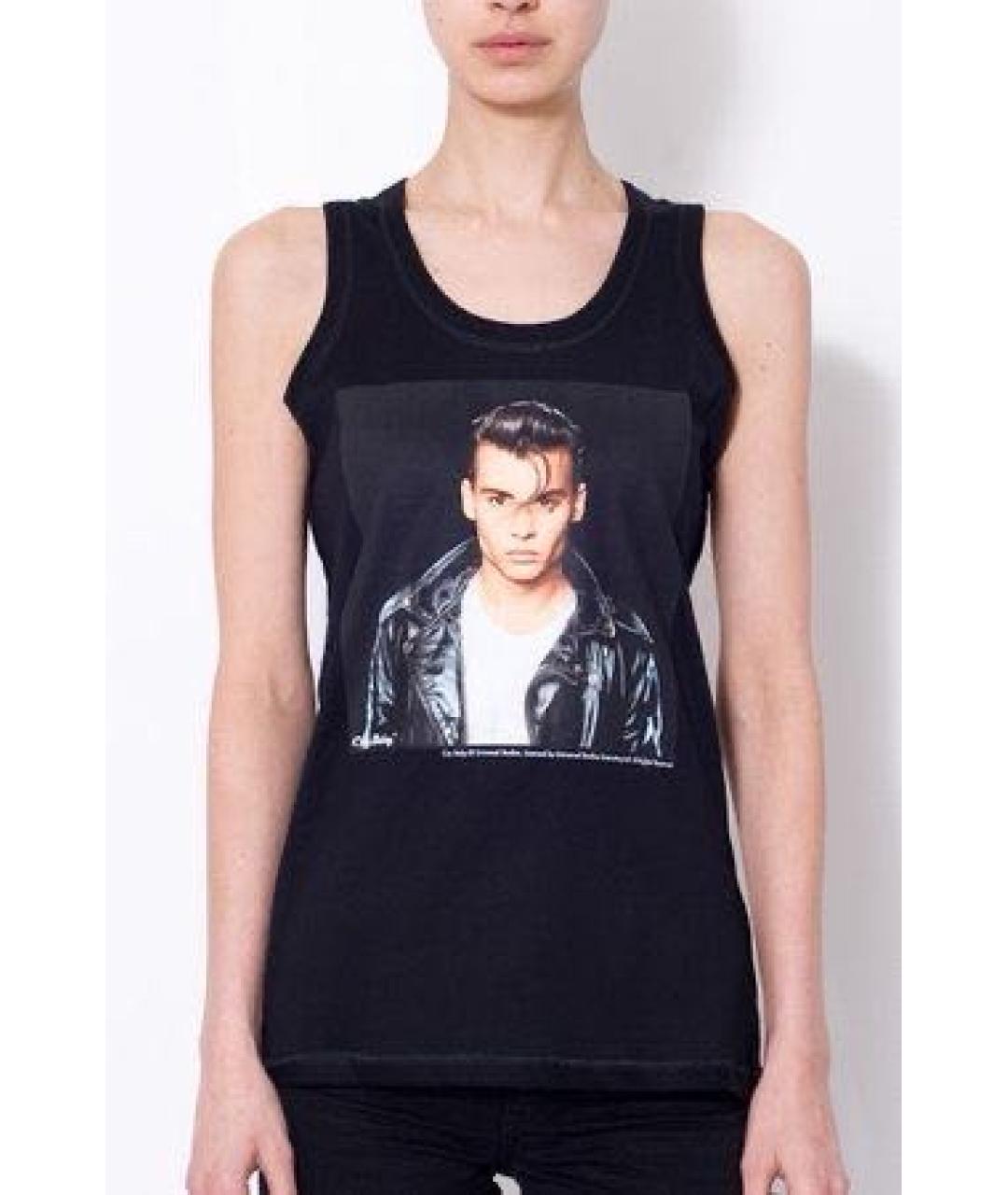 DOLCE&GABBANA Черная хлопковая майка, фото 2