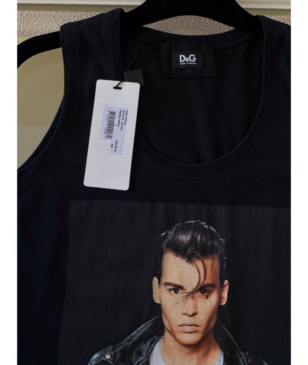 DOLCE&GABBANA Черная хлопковая майка, фото 6