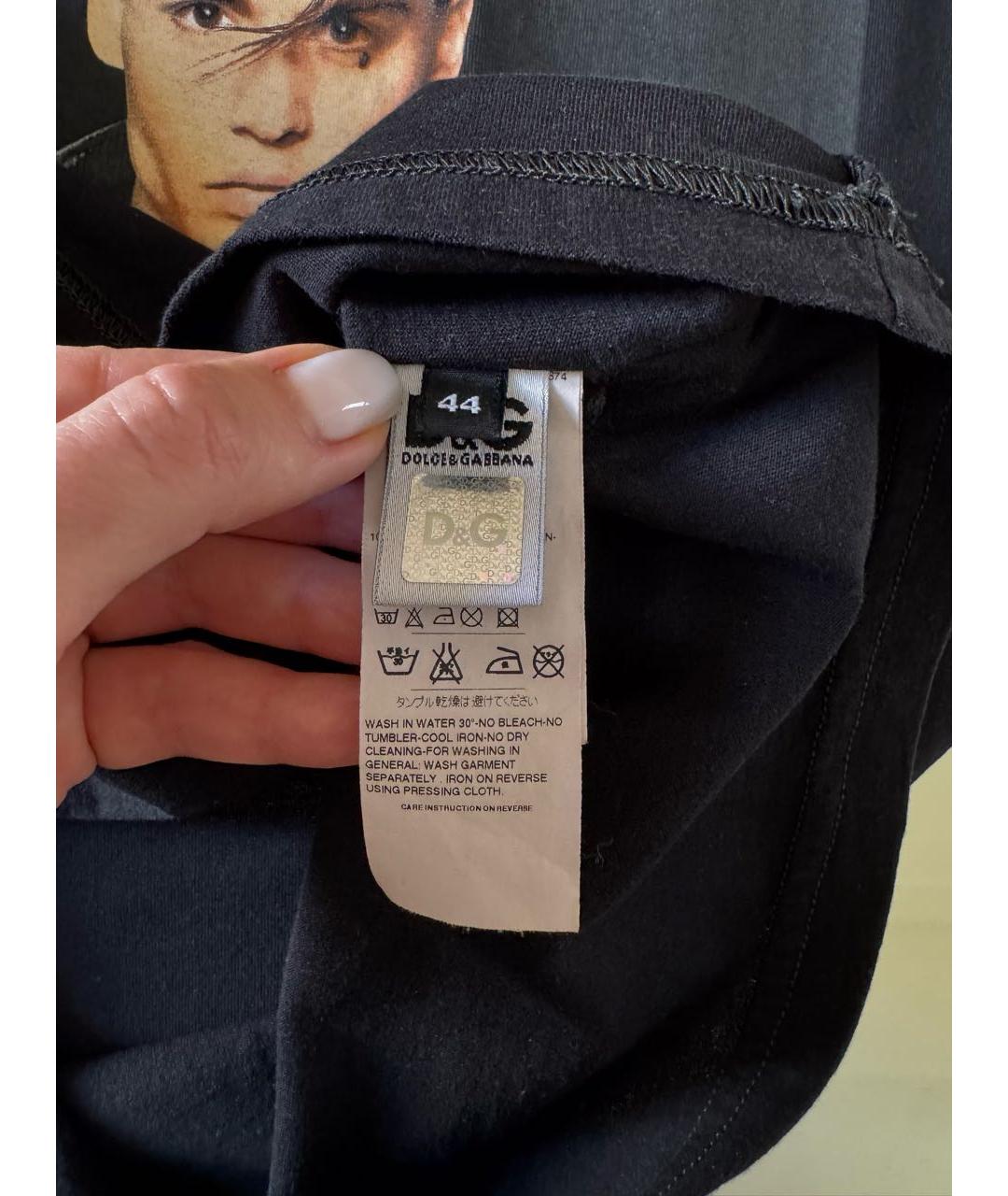 DOLCE&GABBANA Черная хлопковая майка, фото 5