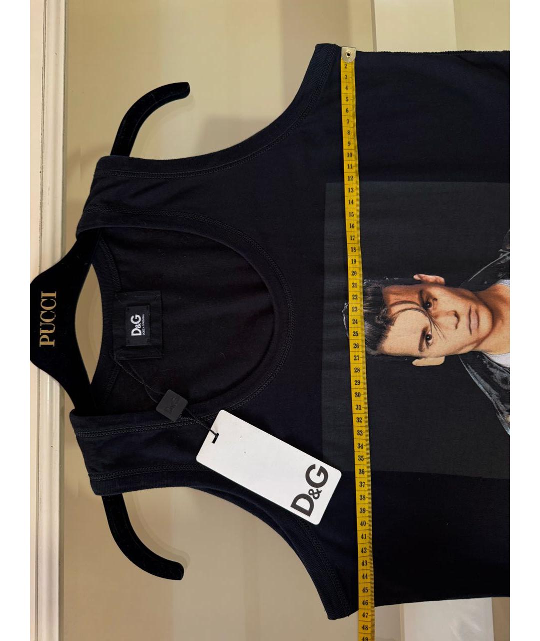 DOLCE&GABBANA Черная хлопковая майка, фото 7