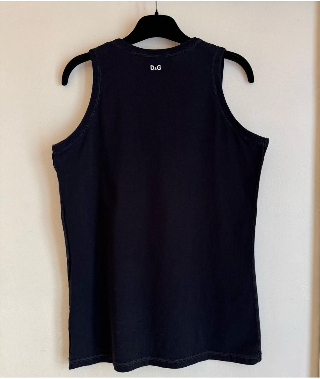 DOLCE&GABBANA Черная хлопковая майка, фото 4