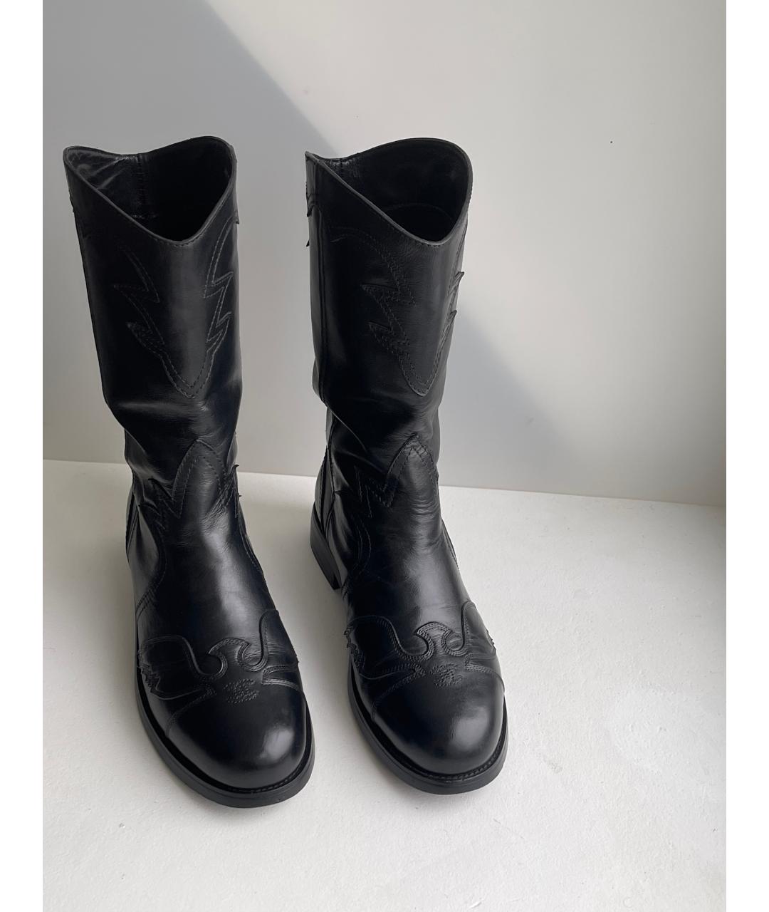 CHANEL Черные кожаные сапоги, фото 8