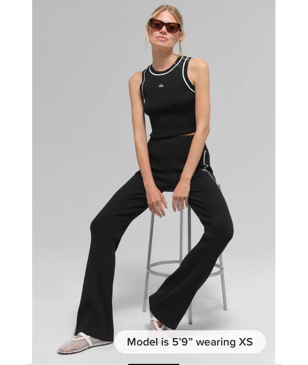 ALO YOGA Черные вискозные спортивные брюки и шорты, фото 6