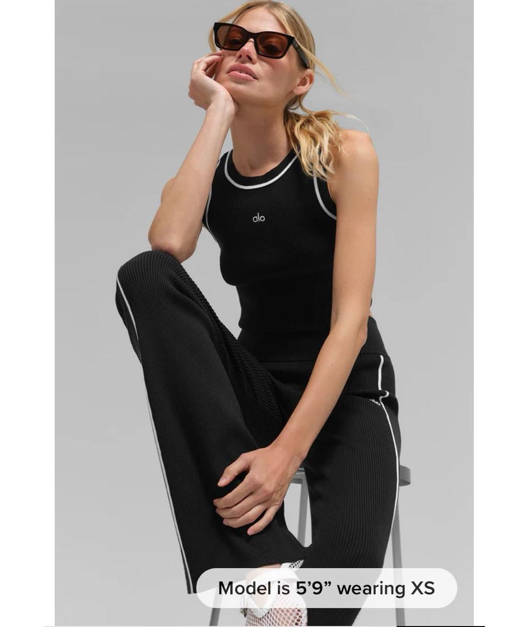 ALO YOGA Черные вискозные спортивные брюки и шорты, фото 4