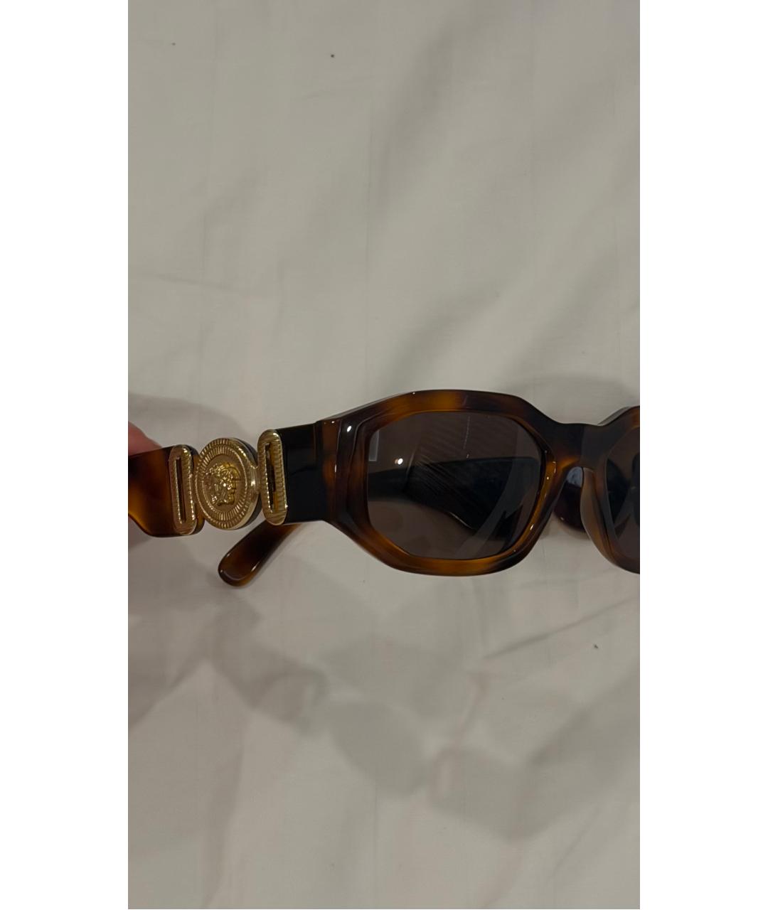 VERSACE Коричневые пластиковые солнцезащитные очки, фото 3