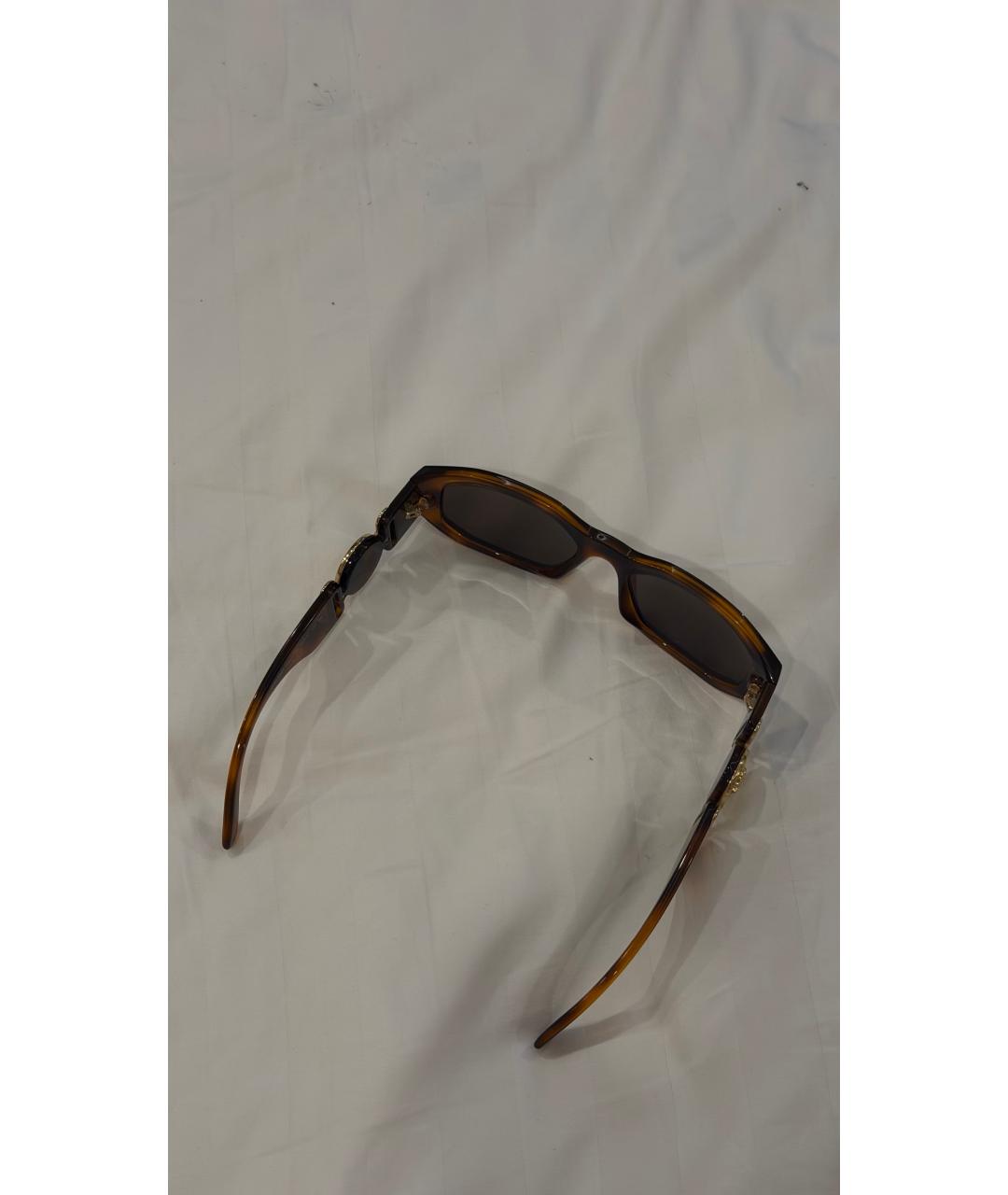 VERSACE Коричневые пластиковые солнцезащитные очки, фото 5