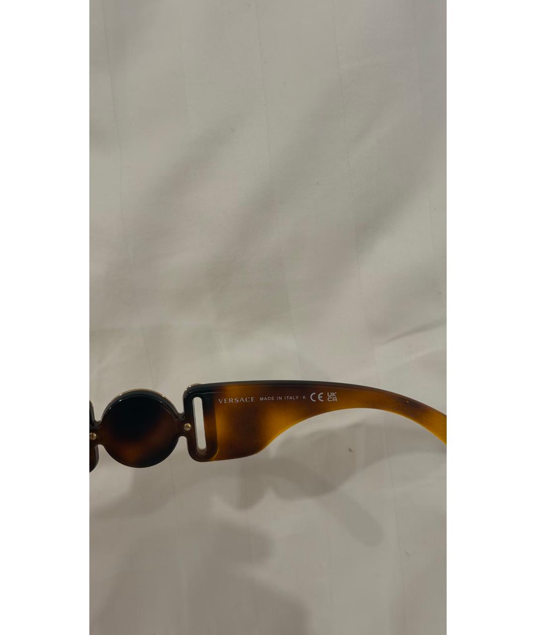 VERSACE Коричневые пластиковые солнцезащитные очки, фото 4