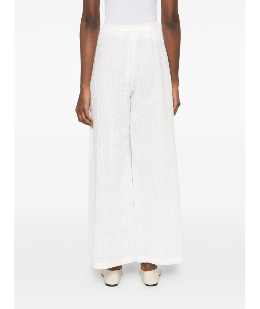 FORTE FORTE Белые хлопковые прямые брюки, фото 4