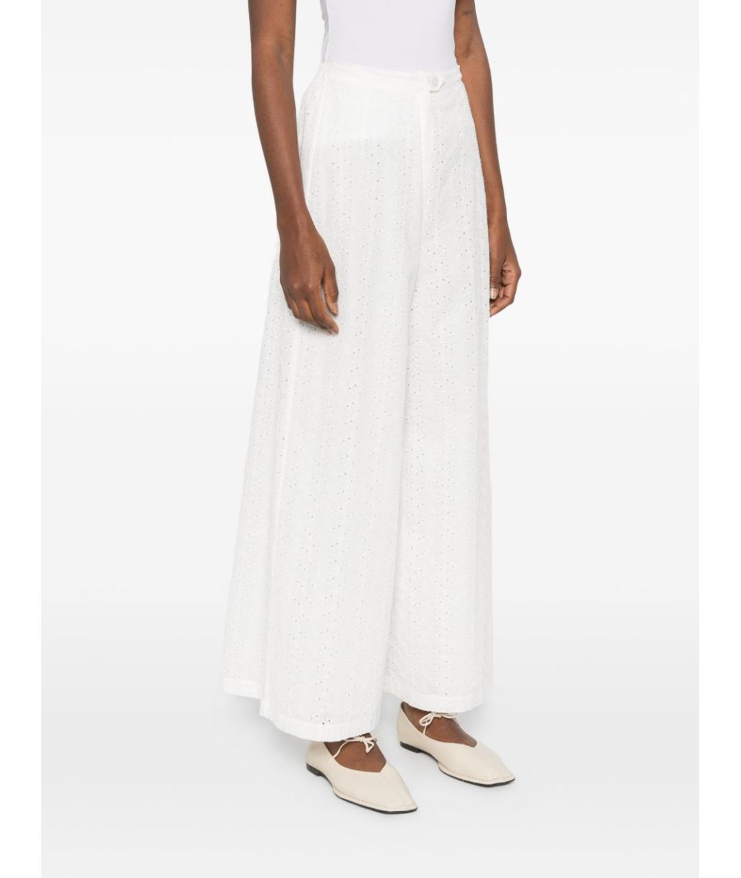 FORTE FORTE Белые хлопковые прямые брюки, фото 3