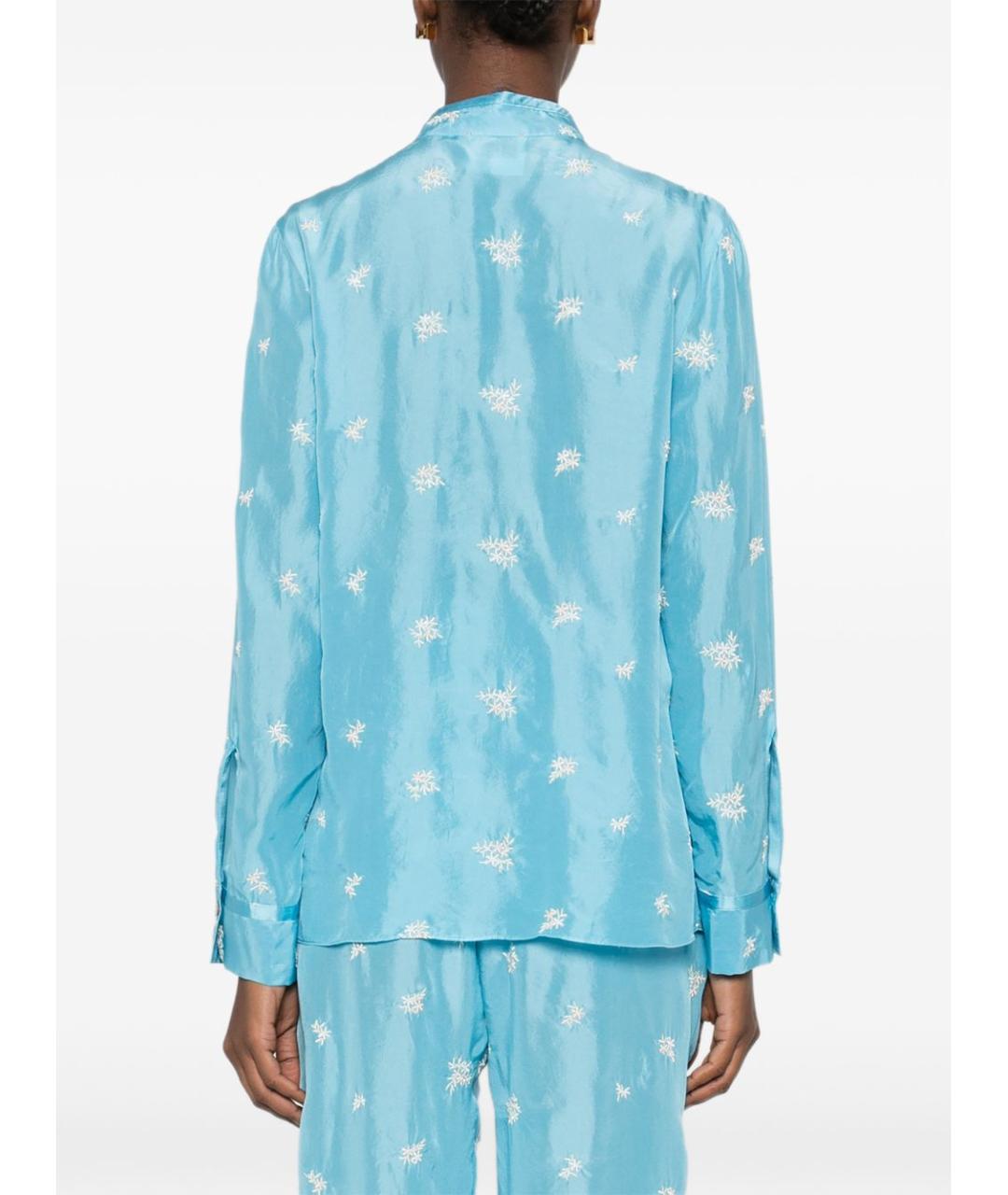 FORTE FORTE Голубая шелковая рубашка, фото 5