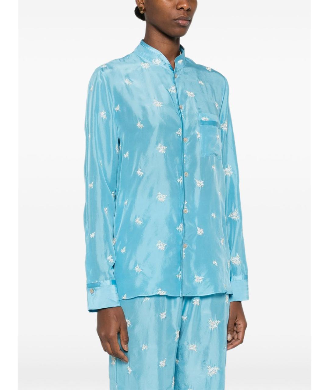 FORTE FORTE Голубая шелковая рубашка, фото 4