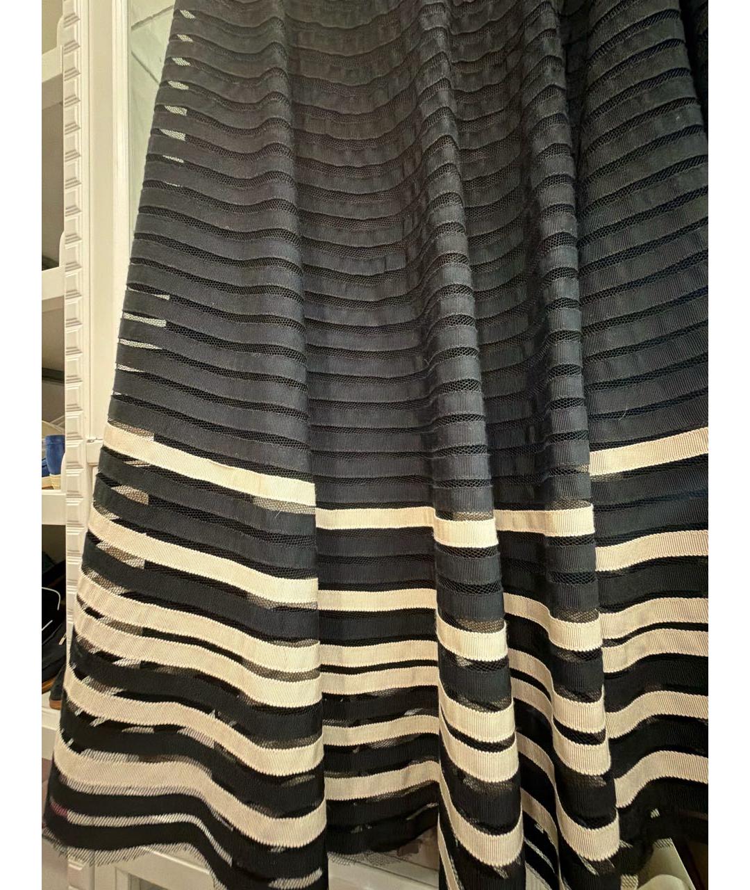 RED VALENTINO Темно-синяя сетчатая юбка макси, фото 3