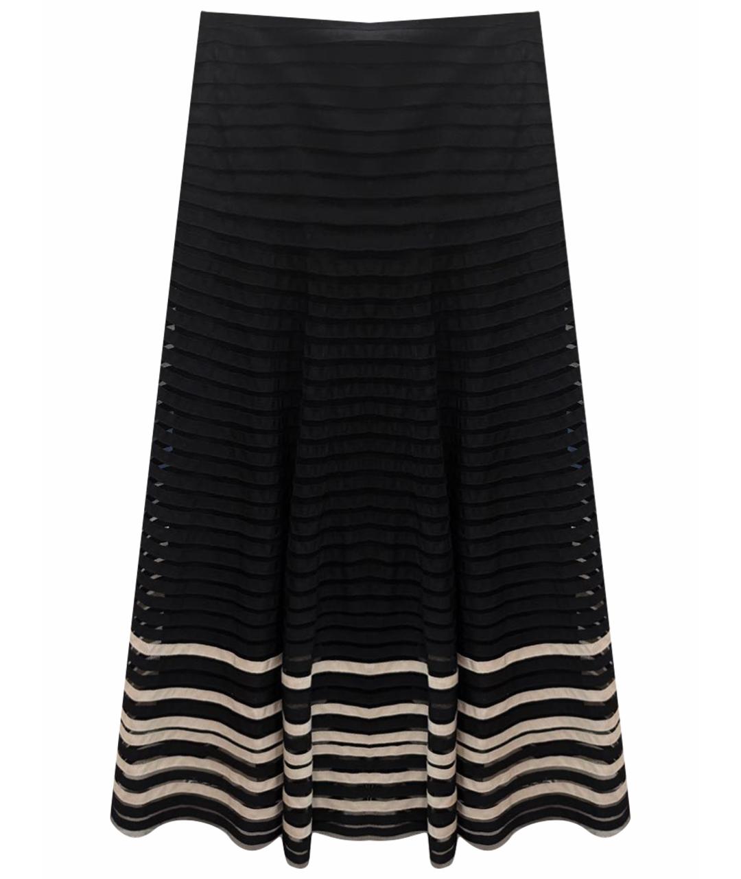 RED VALENTINO Темно-синяя сетчатая юбка макси, фото 1