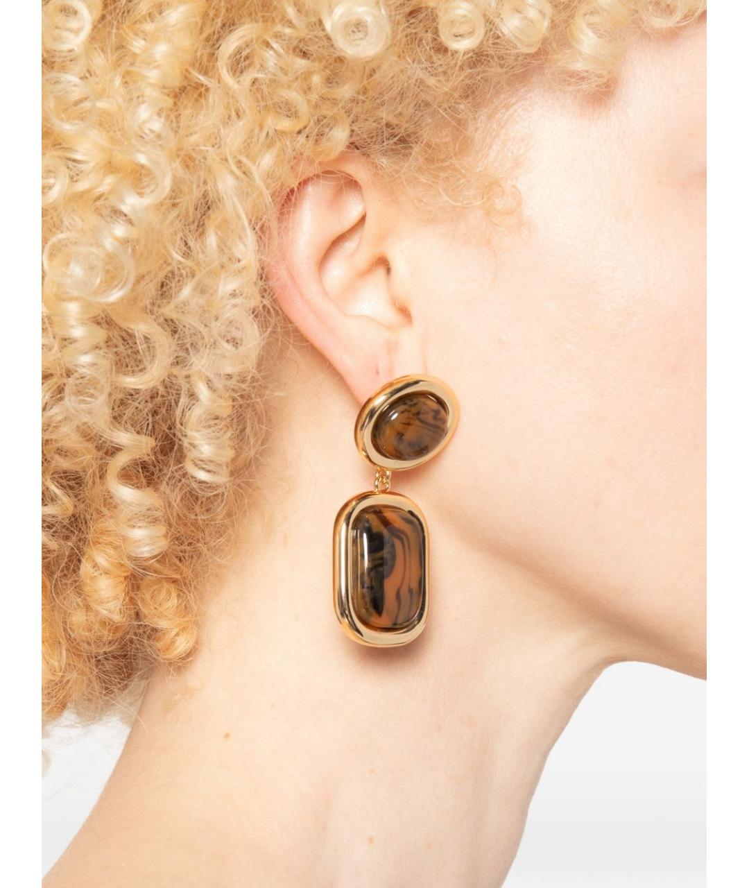 SELF-PORTRAIT Коричневые металлические серьги, фото 3