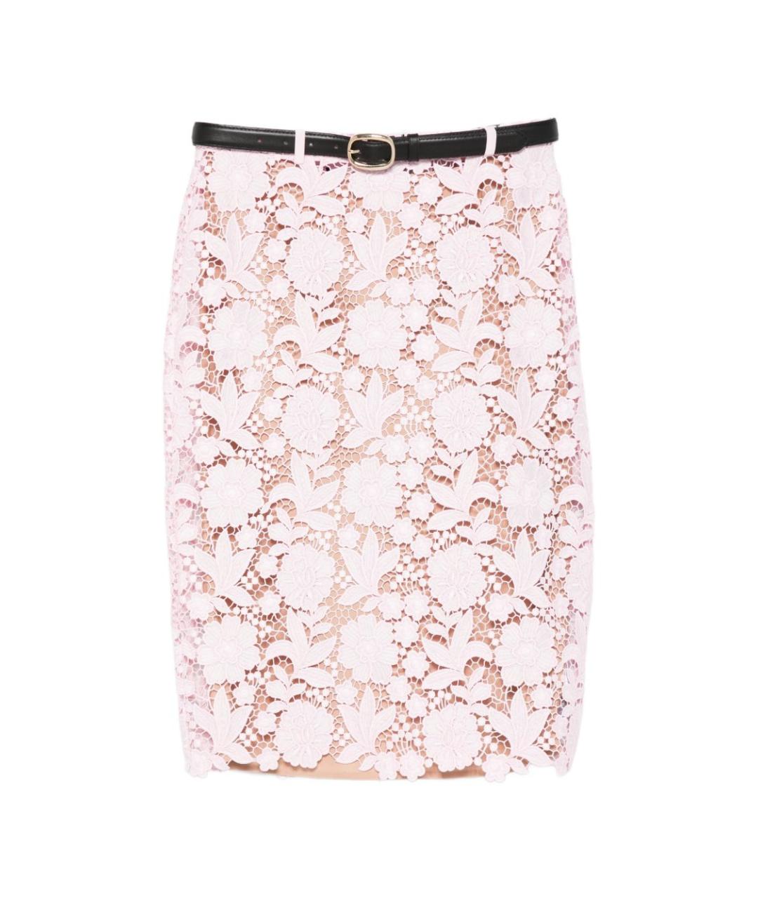 SELF-PORTRAIT Розовая полиэстеровая юбка миди, фото 1