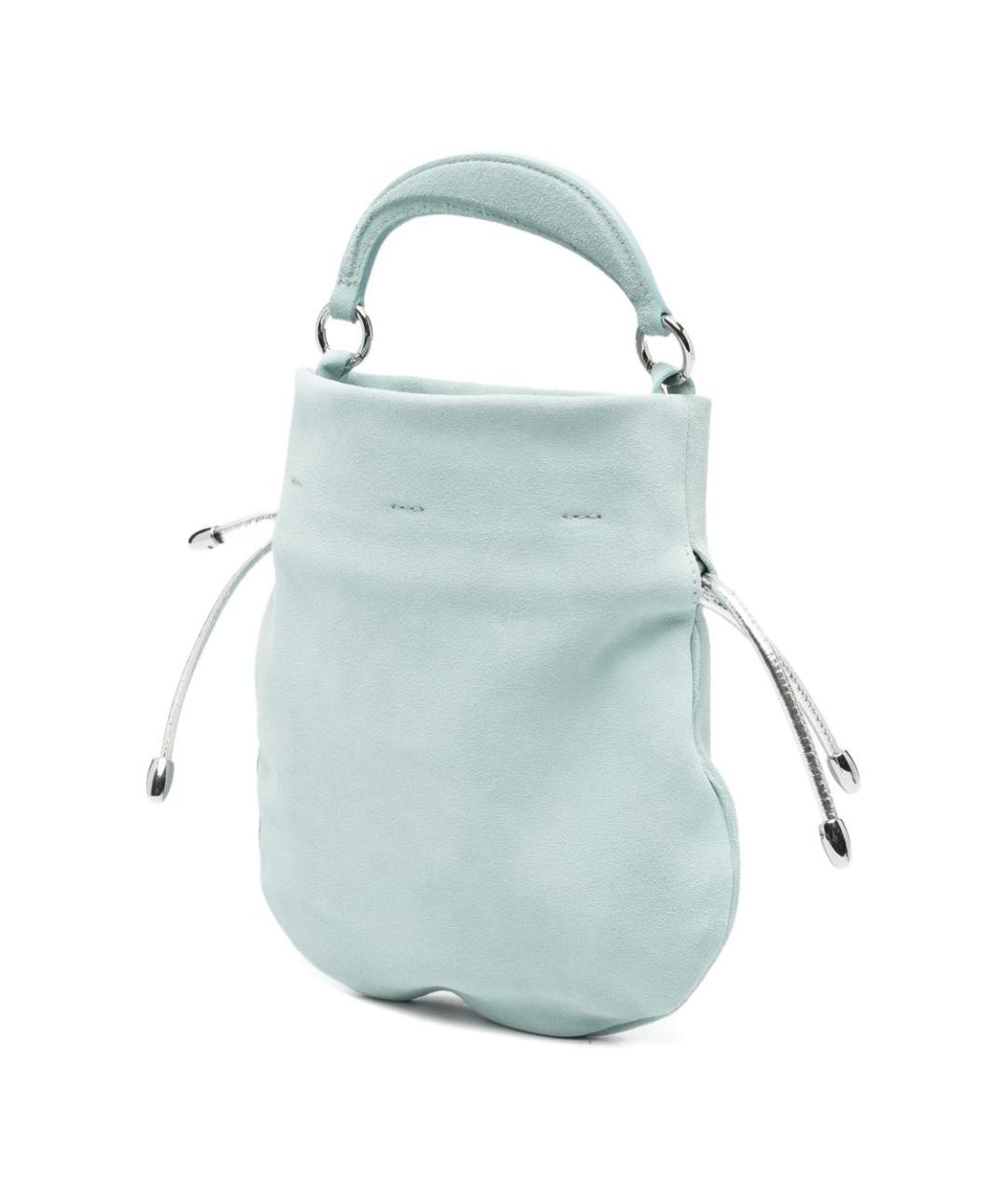 ORCIANI Голубая замшевая сумка с короткими ручками, фото 3