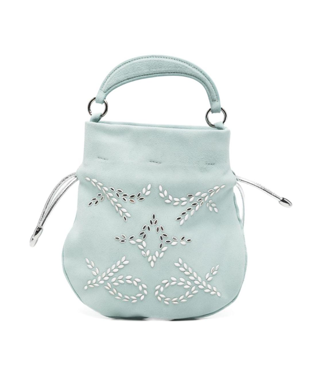 ORCIANI Голубая замшевая сумка с короткими ручками, фото 1