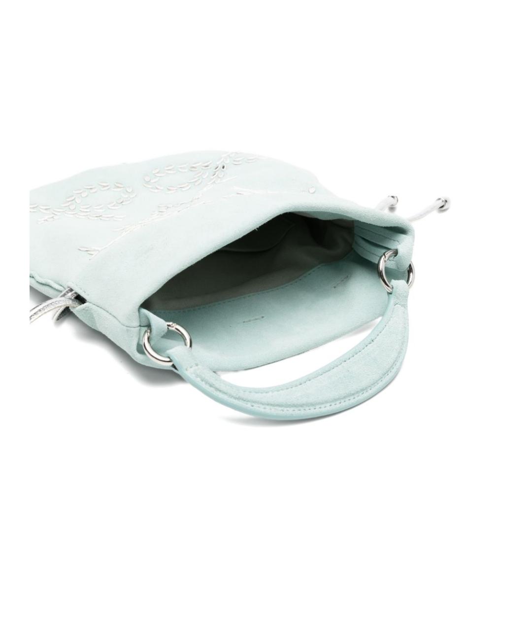 ORCIANI Голубая замшевая сумка с короткими ручками, фото 4