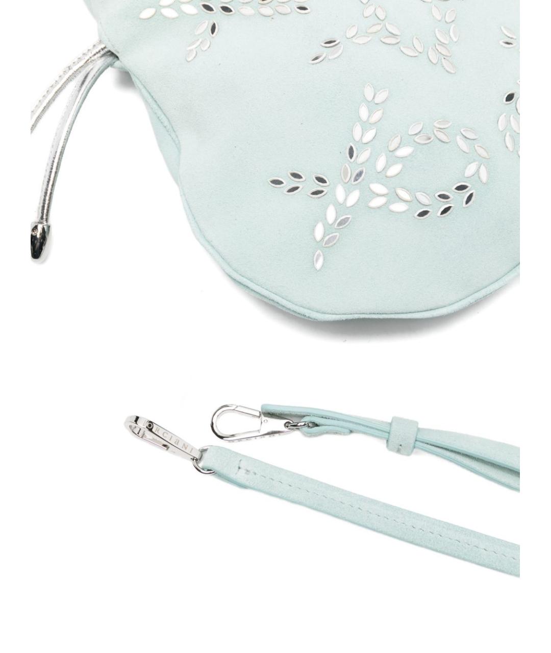 ORCIANI Голубая замшевая сумка с короткими ручками, фото 2