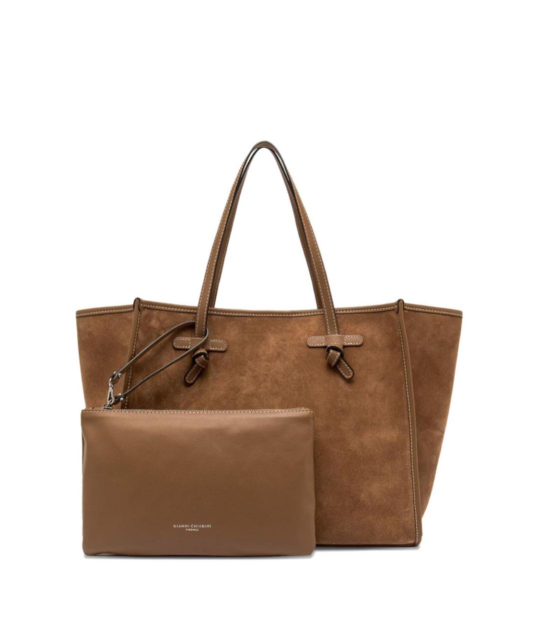 Gianni Chiarini Коричневая замшевая сумка тоут, фото 3