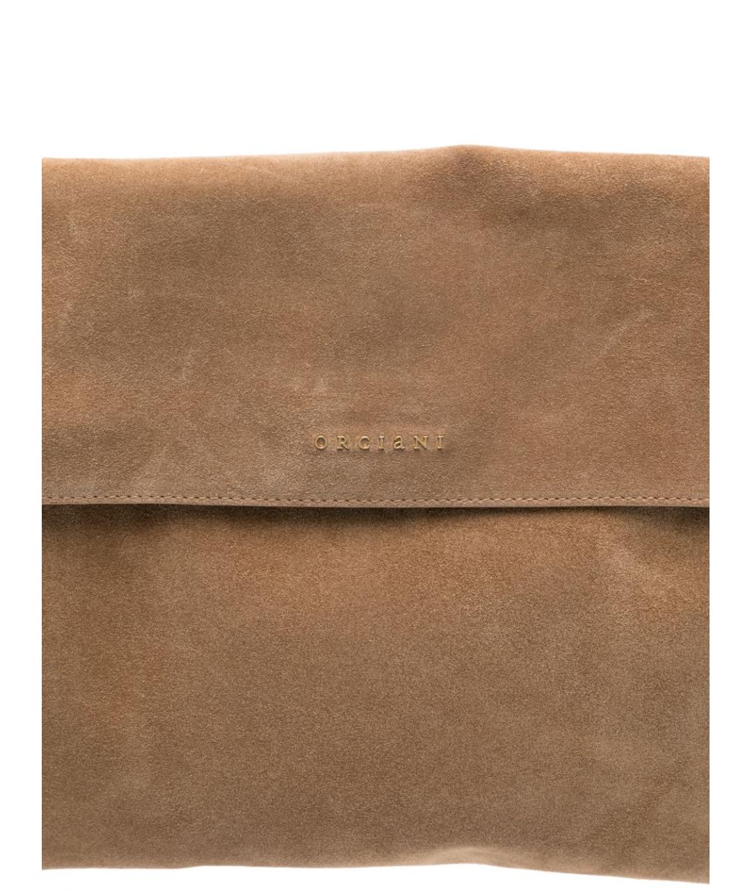 ORCIANI Бежевая замшевая сумка тоут, фото 2