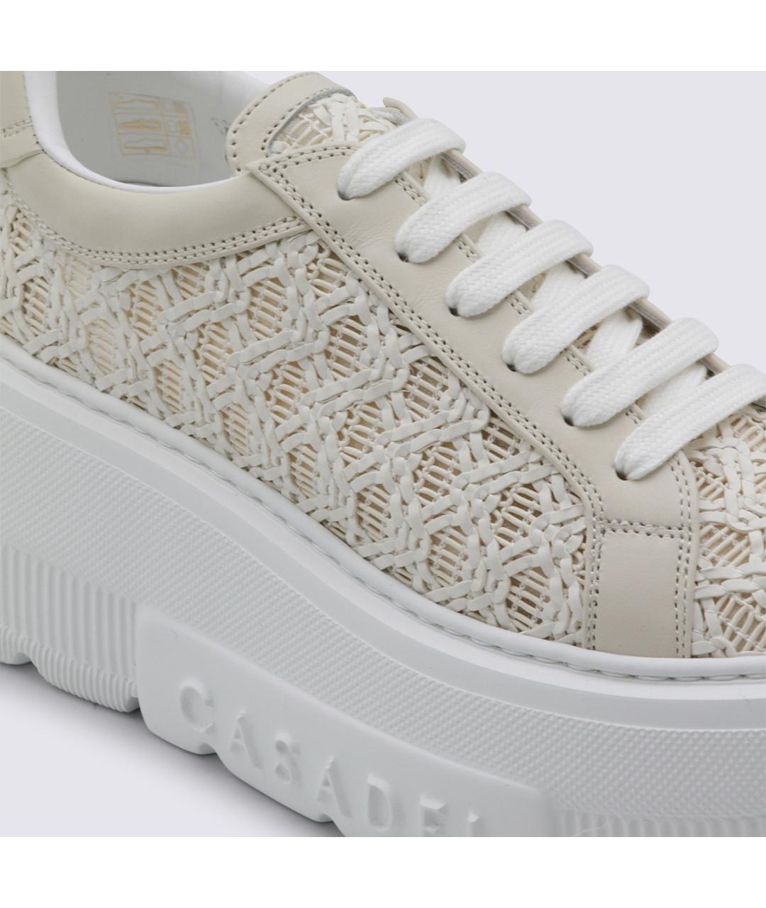 CASADEI Бежевые кожаные кроссовки, фото 8