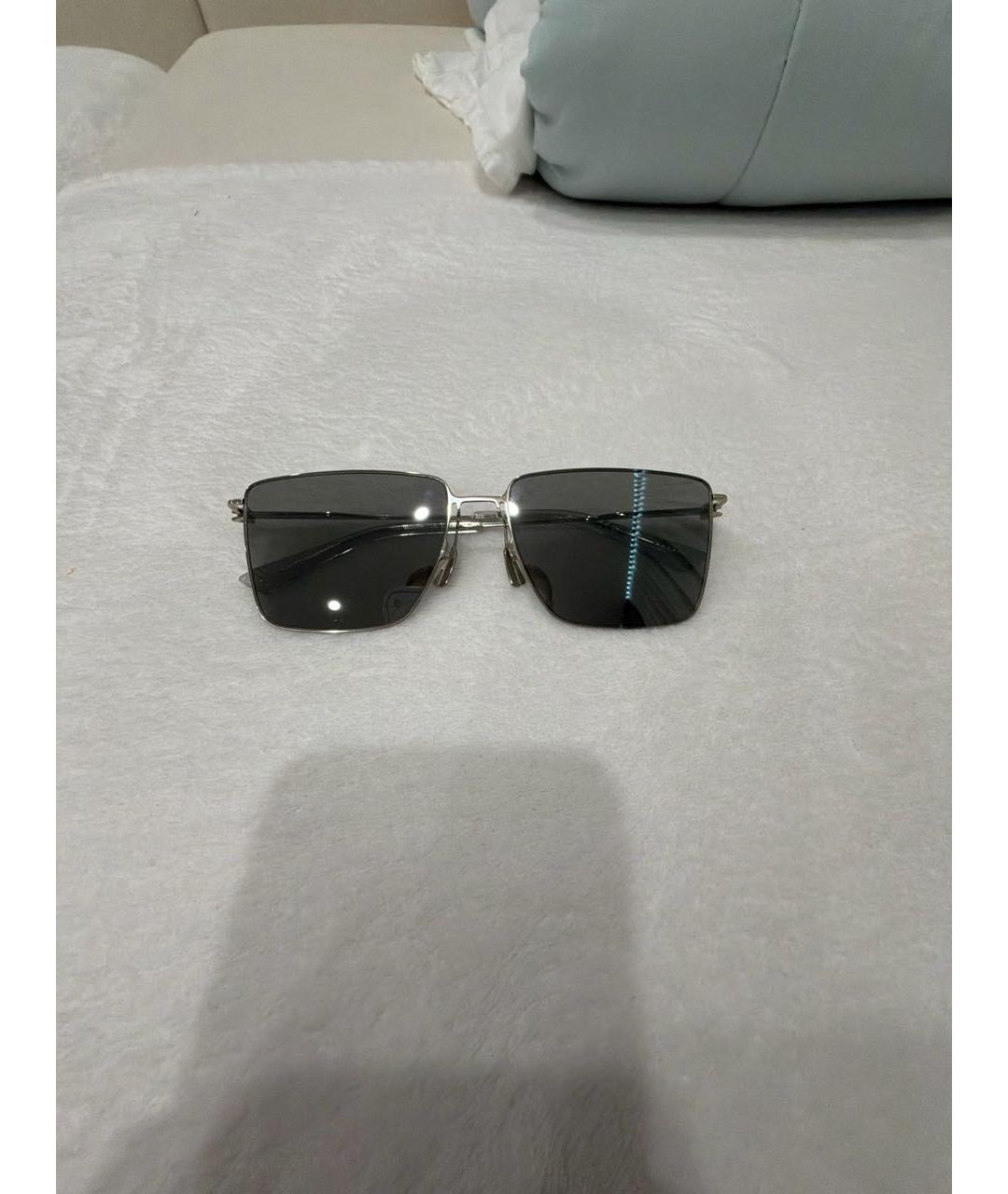 BOTTEGA VENETA Антрацитовые металлические солнцезащитные очки, фото 5