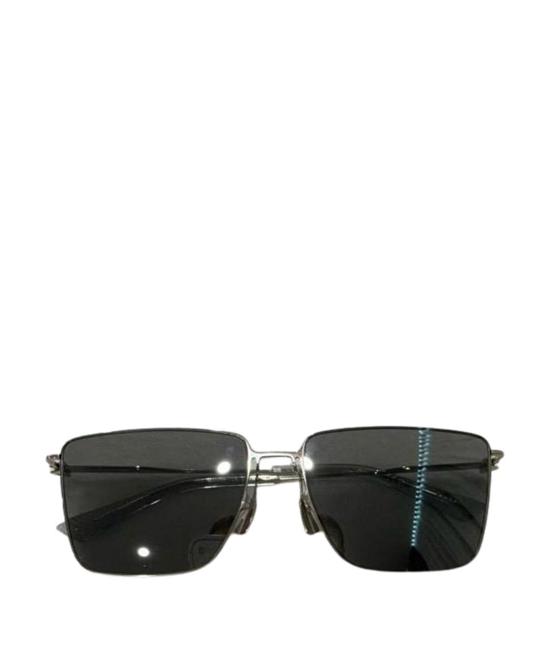 BOTTEGA VENETA Антрацитовые металлические солнцезащитные очки, фото 1