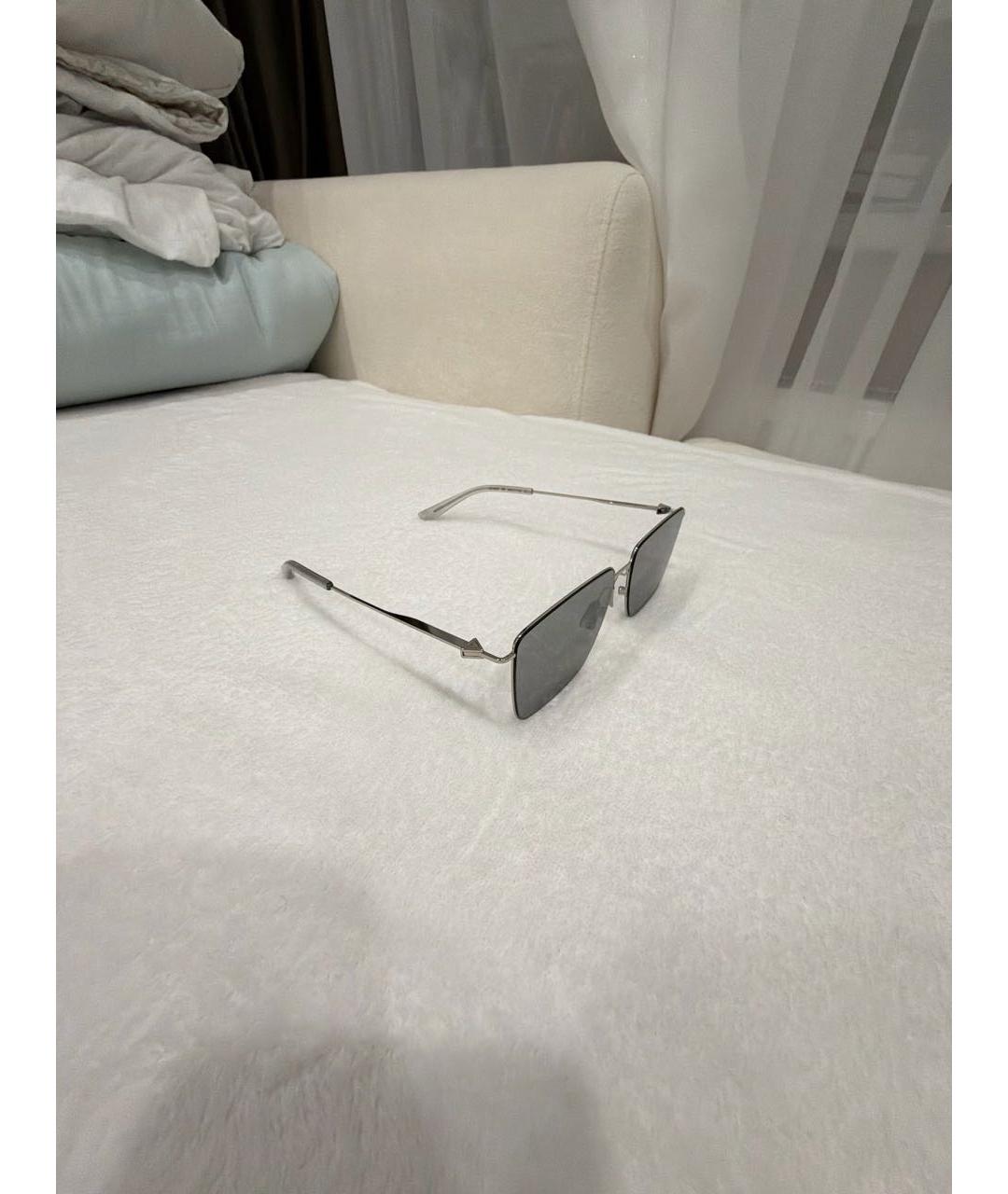 BOTTEGA VENETA Антрацитовые металлические солнцезащитные очки, фото 2