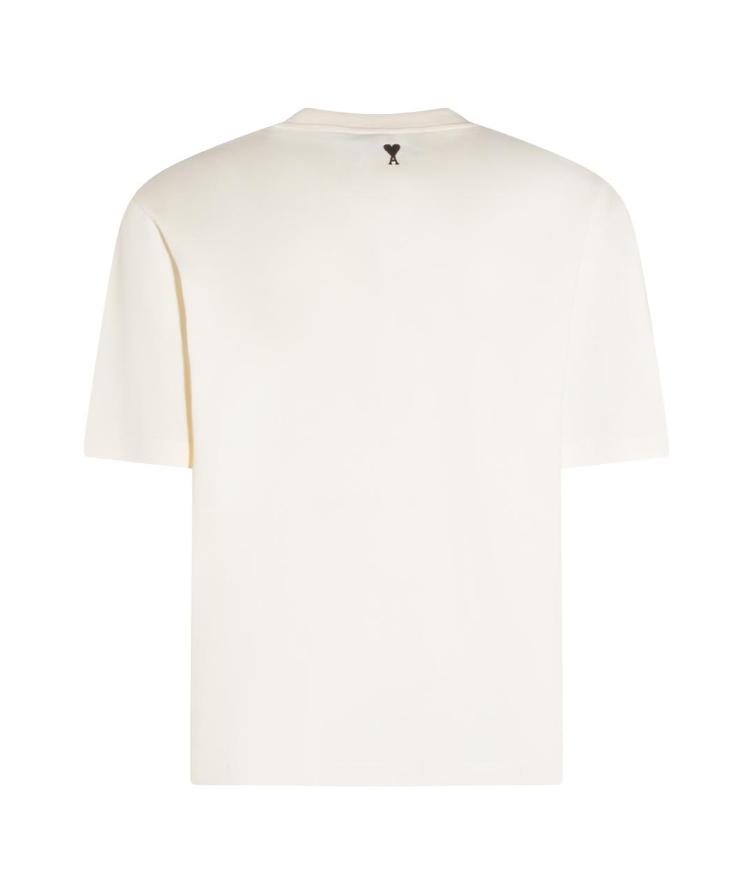 Ami Paris Бежевая хлопковая футболка, фото 2