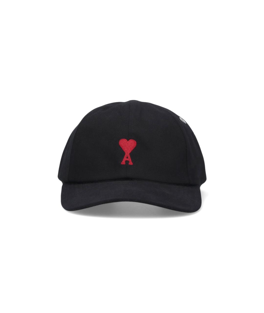 Ami Paris Черная хлопковая кепка/бейсболка, фото 1