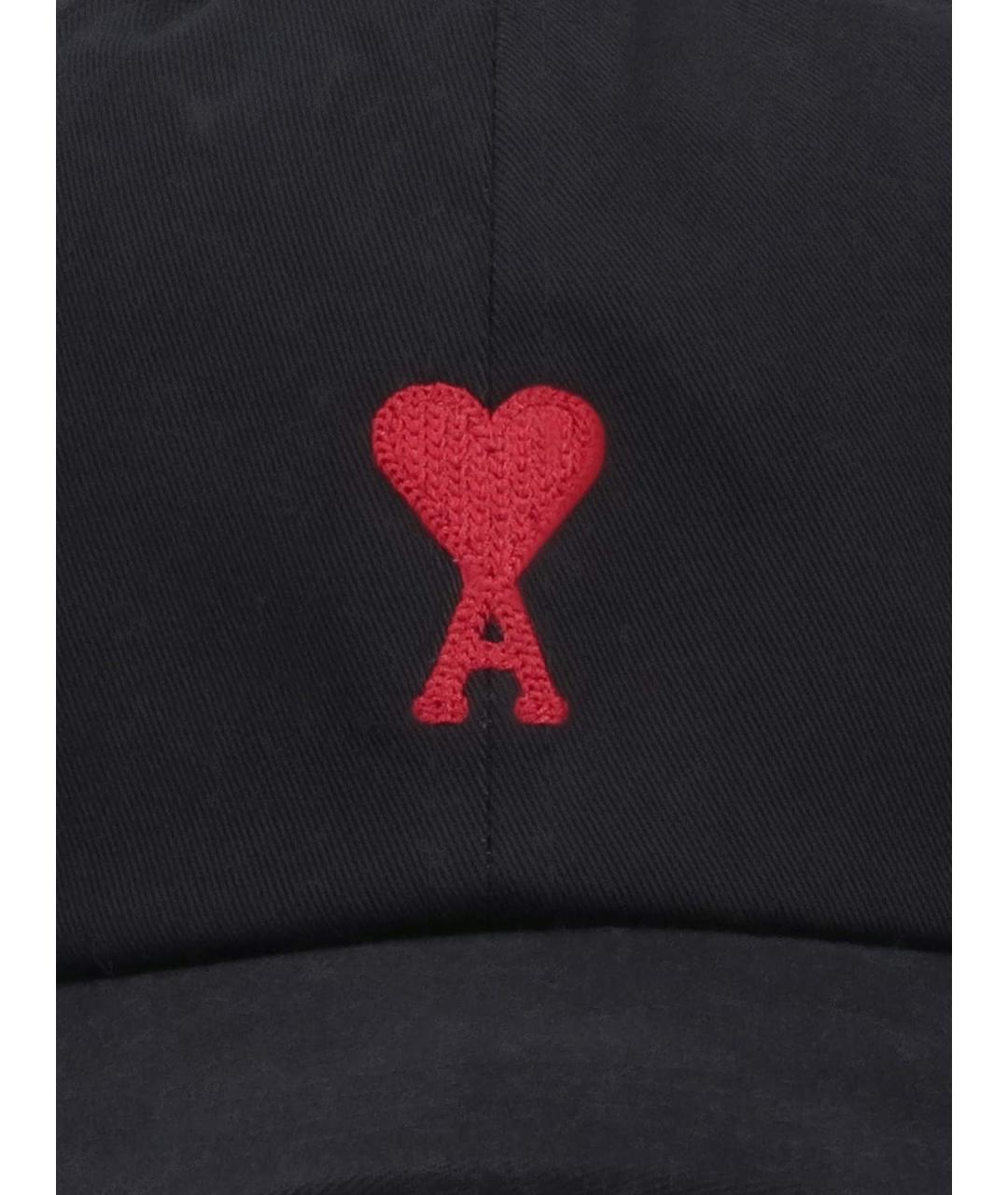 Ami Paris Черная хлопковая кепка/бейсболка, фото 3