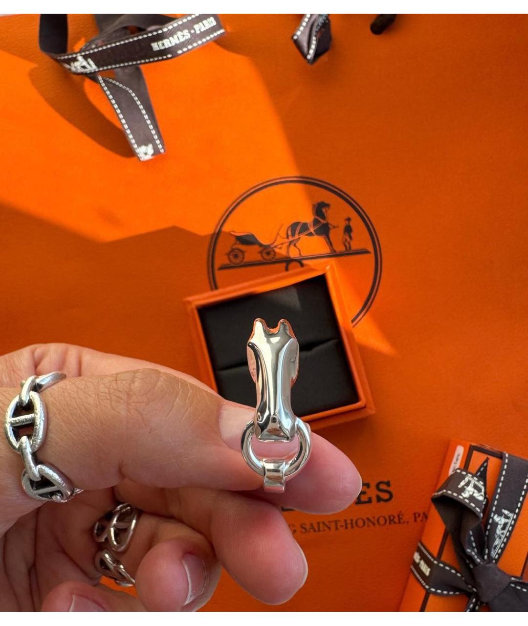 HERMES Серебряное серебряное кольцо, фото 3