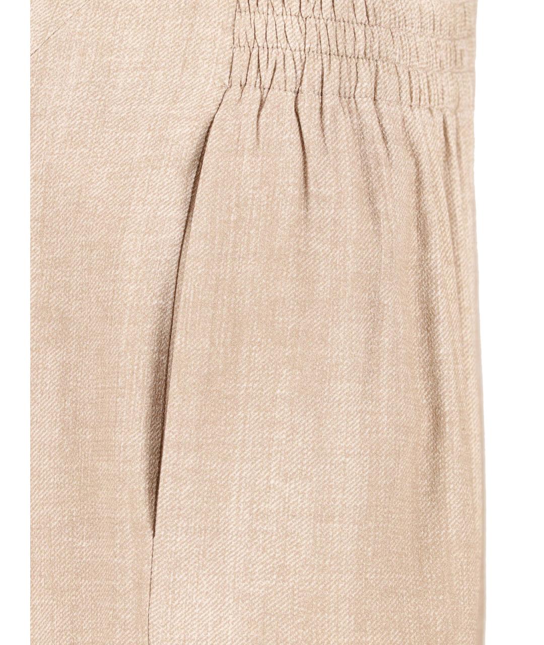 ERMANNO SCERVINO Бежевые вискозные прямые брюки, фото 4