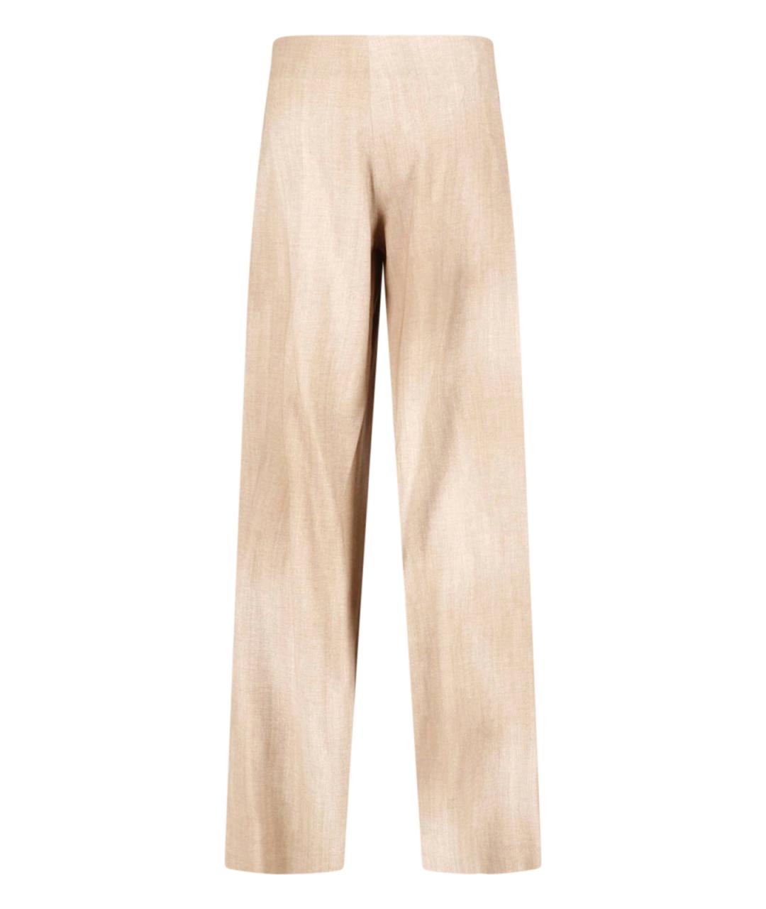 ERMANNO SCERVINO Бежевые вискозные прямые брюки, фото 2