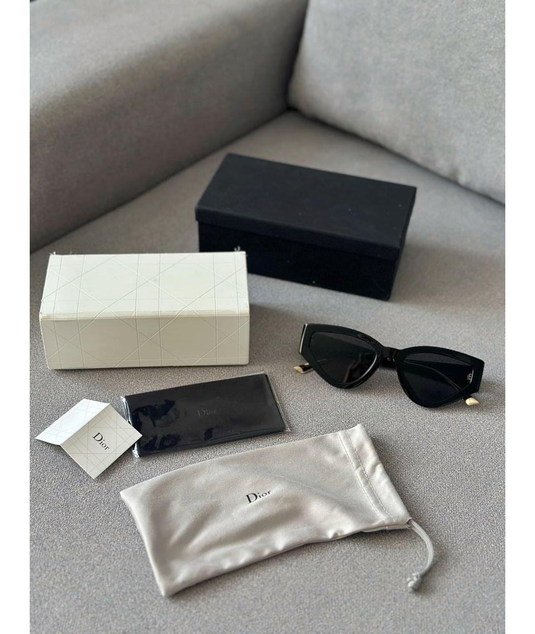 CHRISTIAN DIOR Черные пластиковые солнцезащитные очки, фото 2