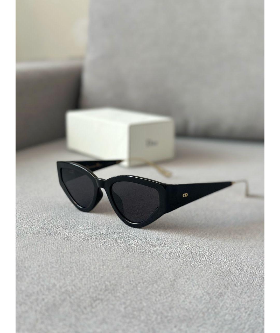 CHRISTIAN DIOR Черные пластиковые солнцезащитные очки, фото 4