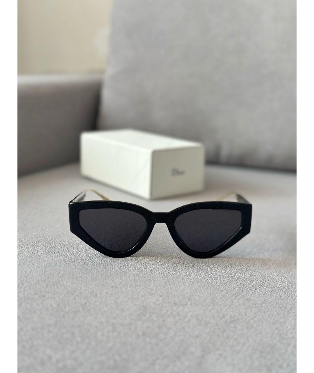 CHRISTIAN DIOR Черные пластиковые солнцезащитные очки, фото 3