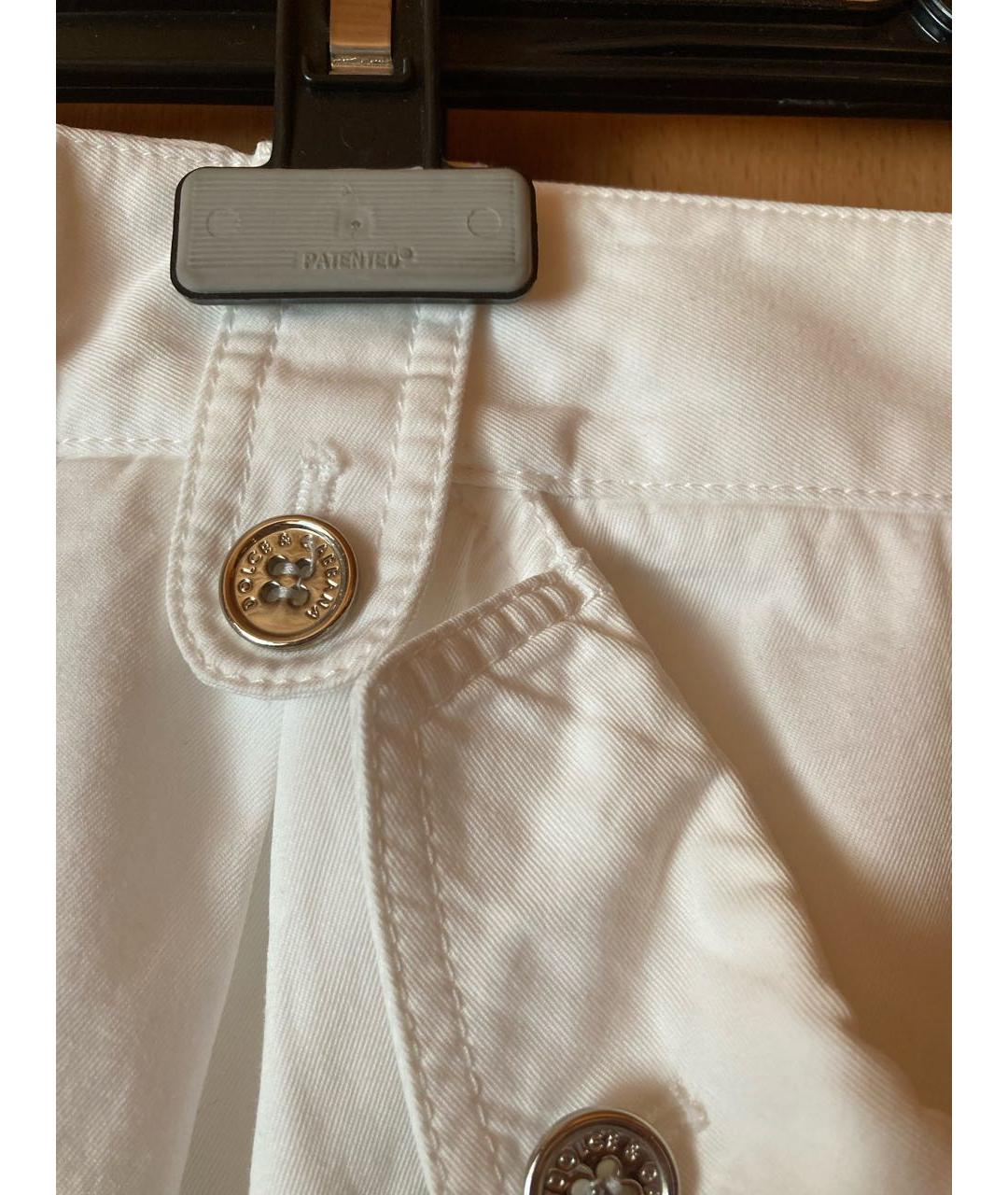 DOLCE&GABBANA Белая хлопковая юбка мини, фото 4