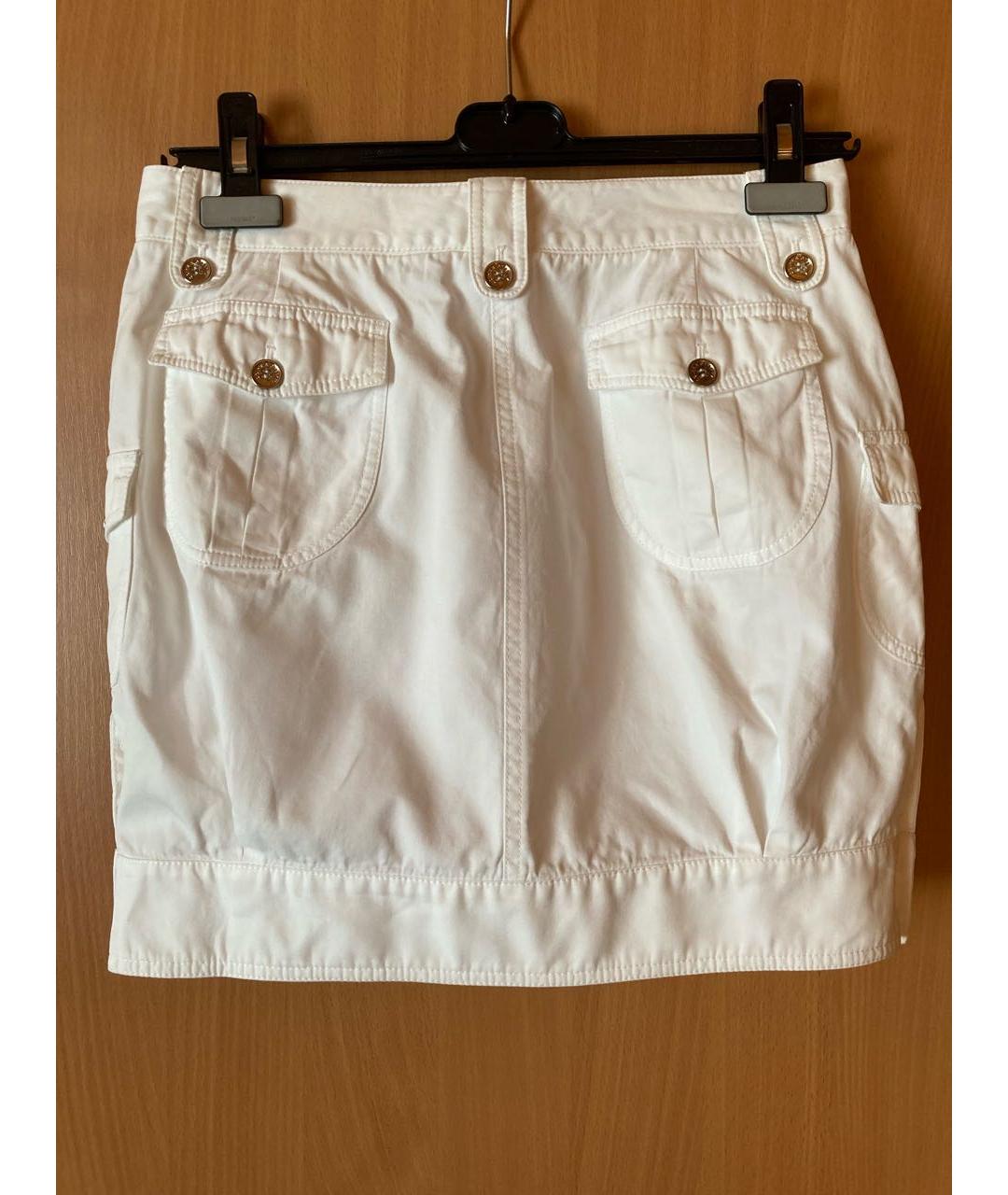 DOLCE&GABBANA Белая хлопковая юбка мини, фото 2