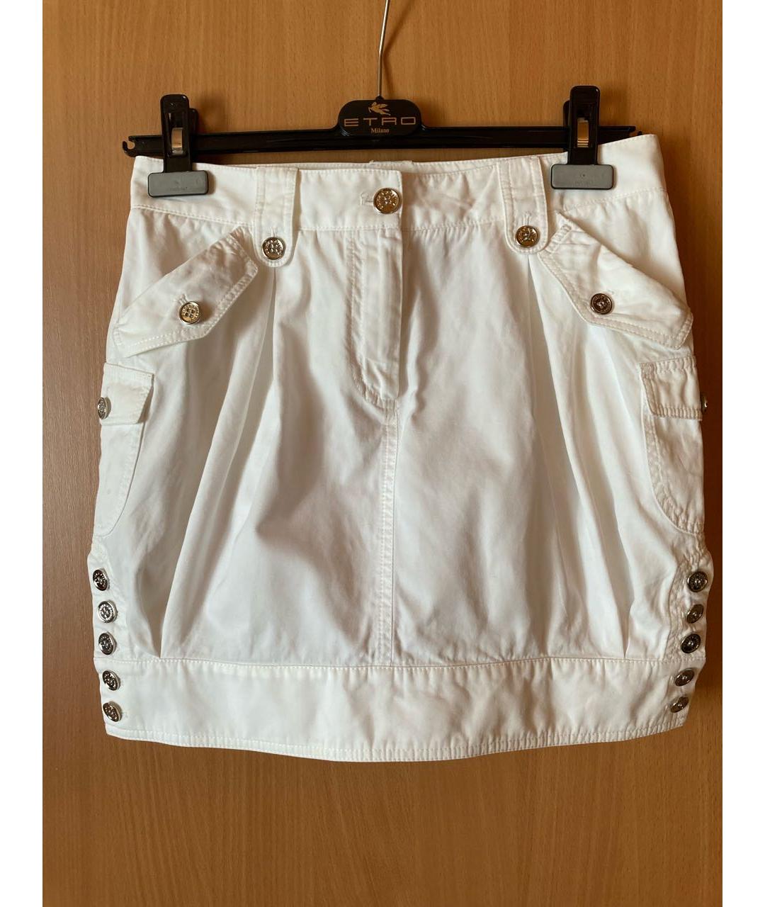 DOLCE&GABBANA Белая хлопковая юбка мини, фото 9