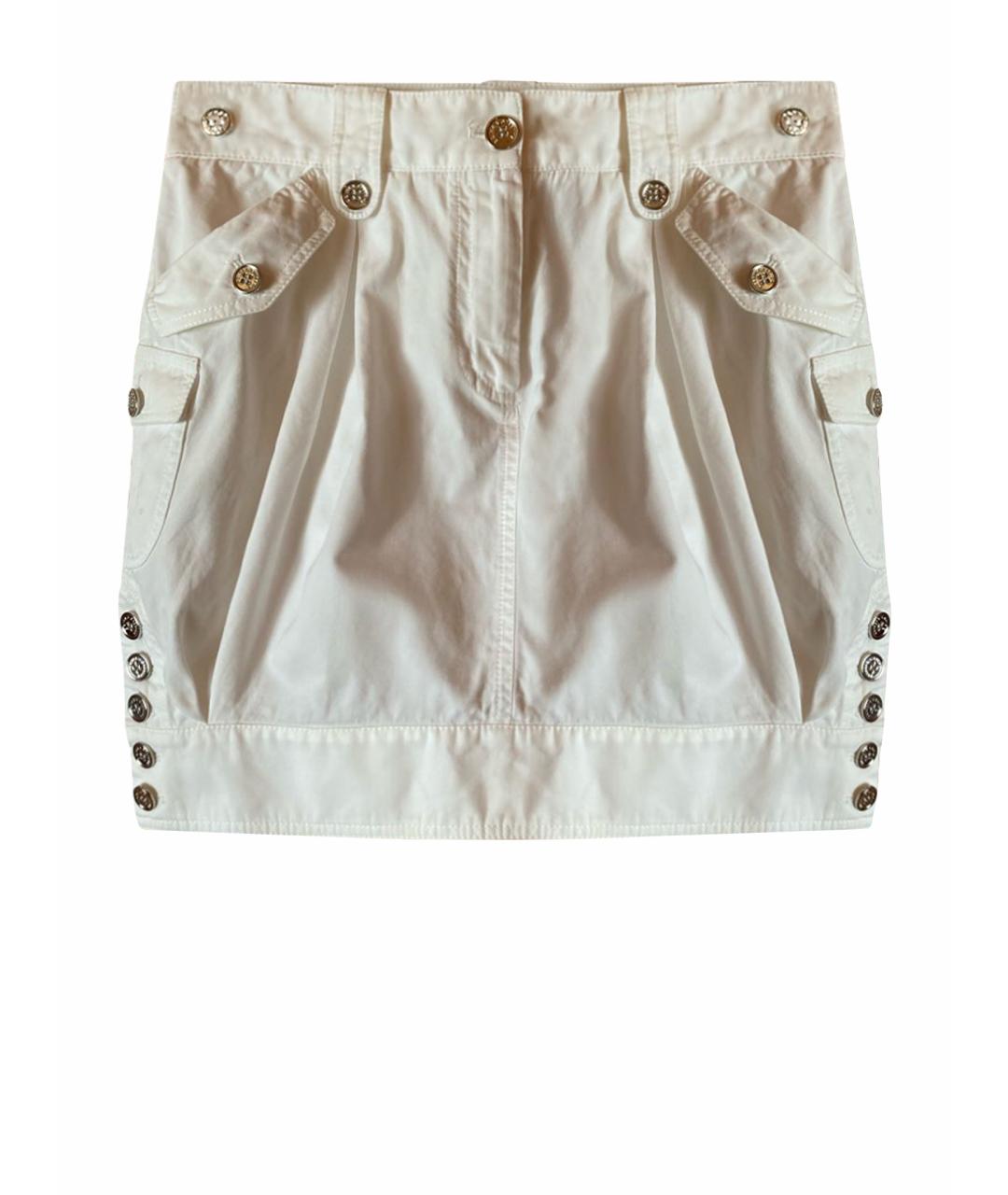 DOLCE&GABBANA Белая хлопковая юбка мини, фото 1