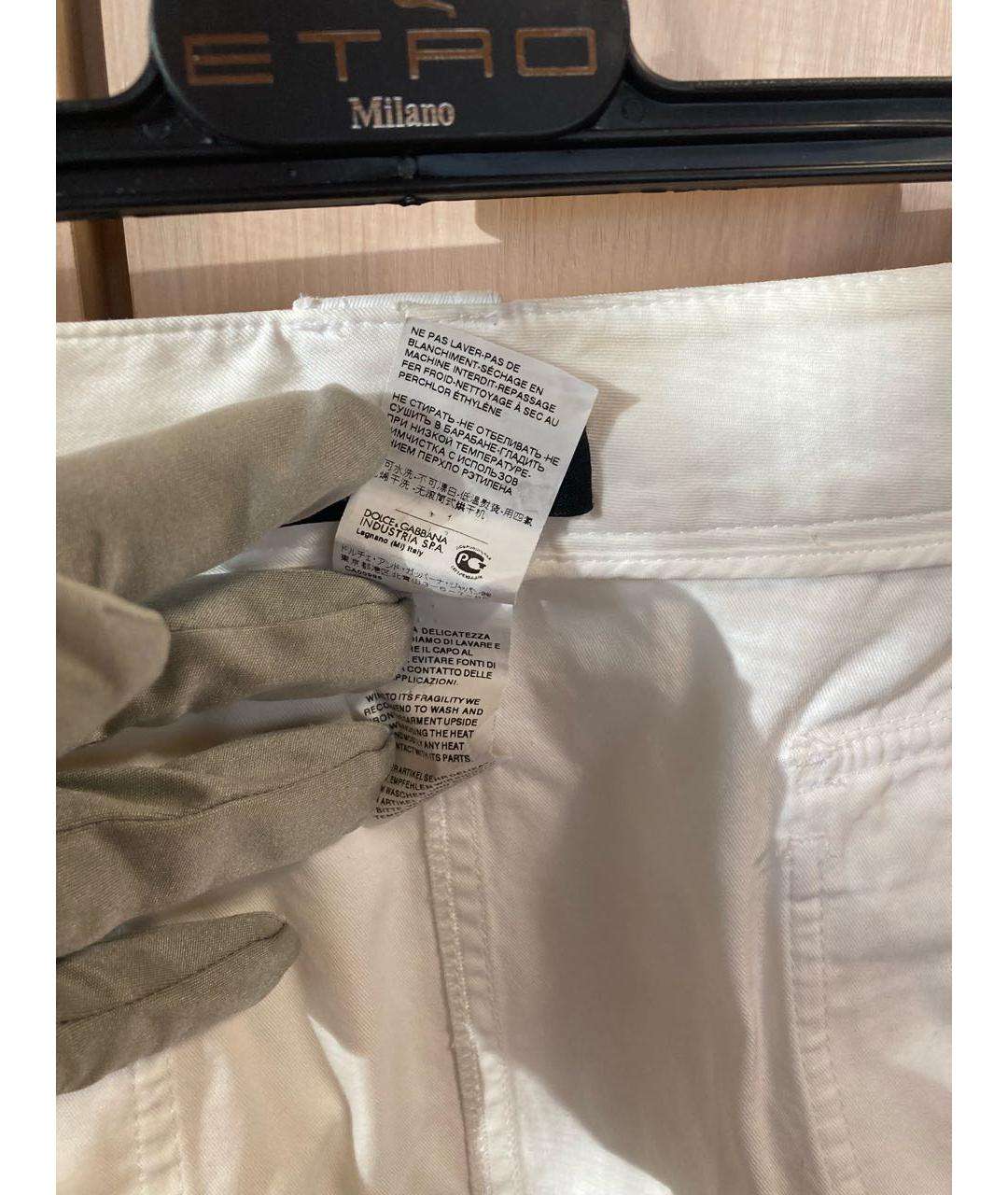 DOLCE&GABBANA Белая хлопковая юбка мини, фото 7