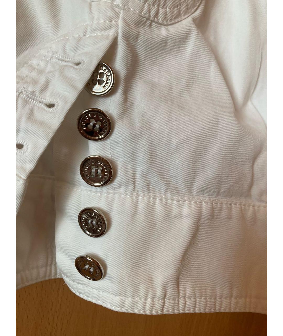 DOLCE&GABBANA Белая хлопковая юбка мини, фото 6