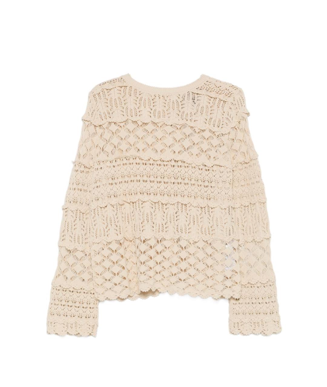 SEMICOUTURE Бежевый хлопковый кардиган, фото 2