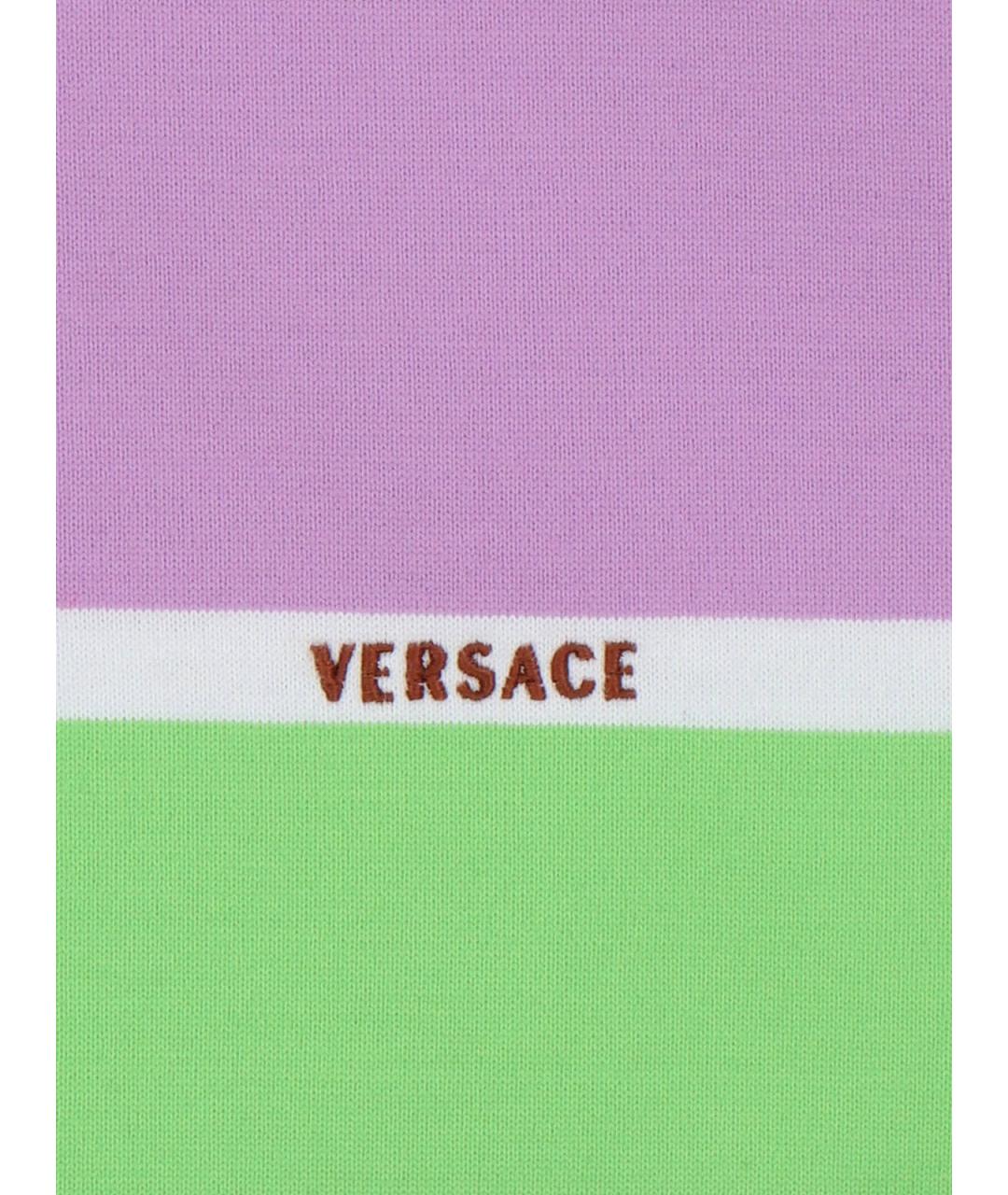 VERSACE Мульти хлопковое повседневное платье, фото 5