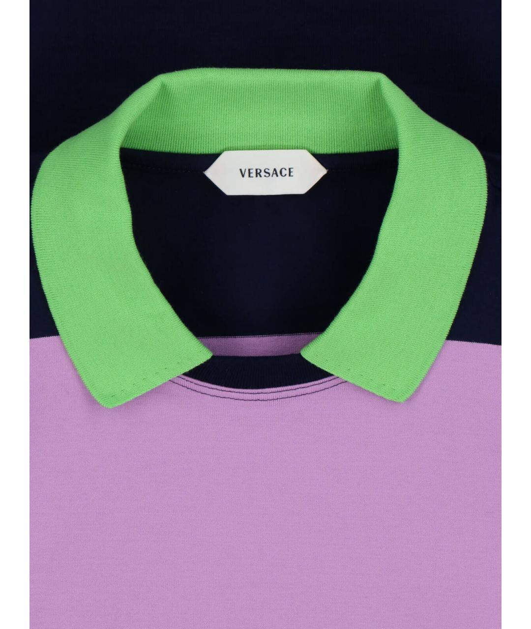 VERSACE Мульти хлопковое повседневное платье, фото 4