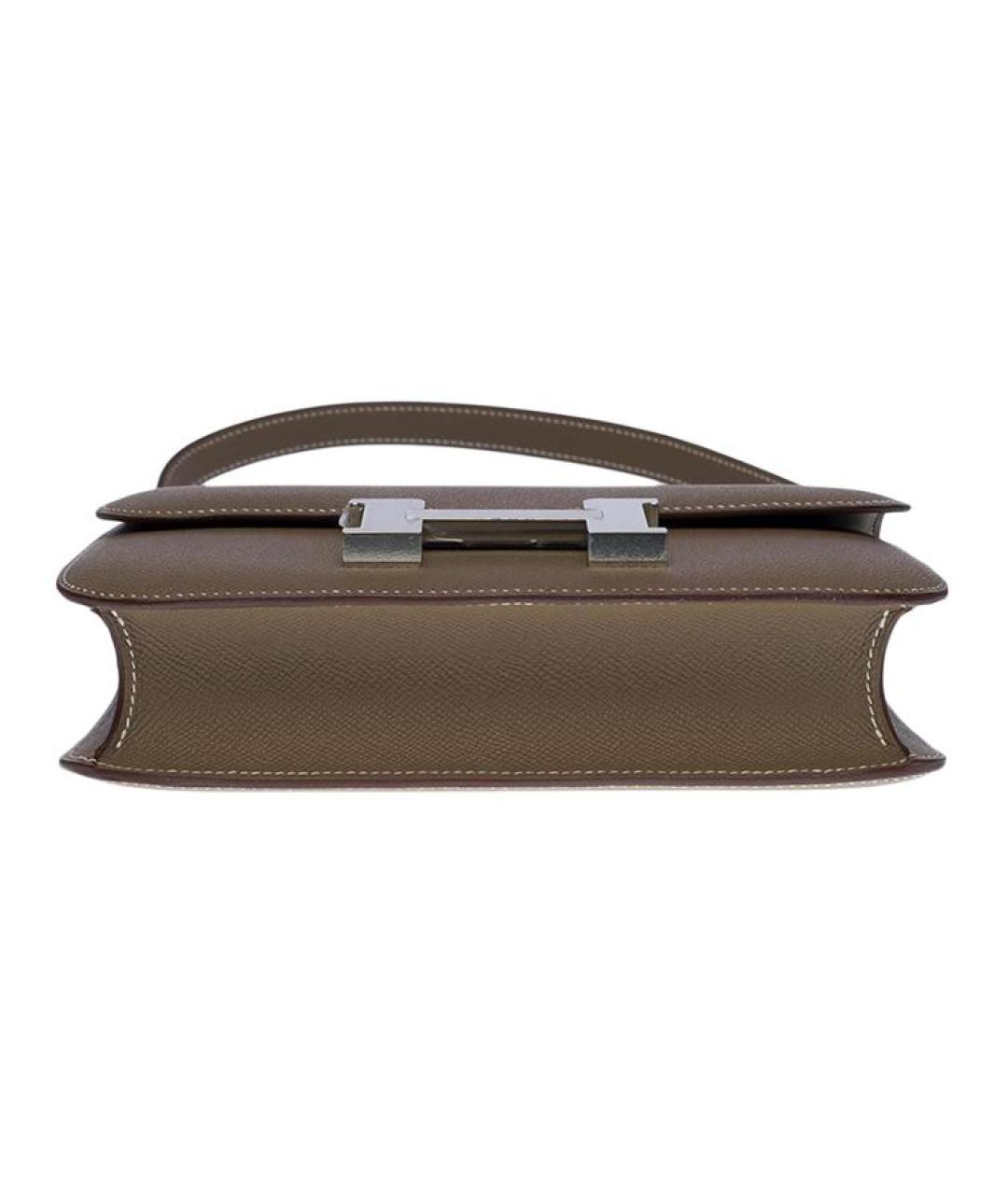 HERMES Серая кожаная сумка через плечо, фото 5