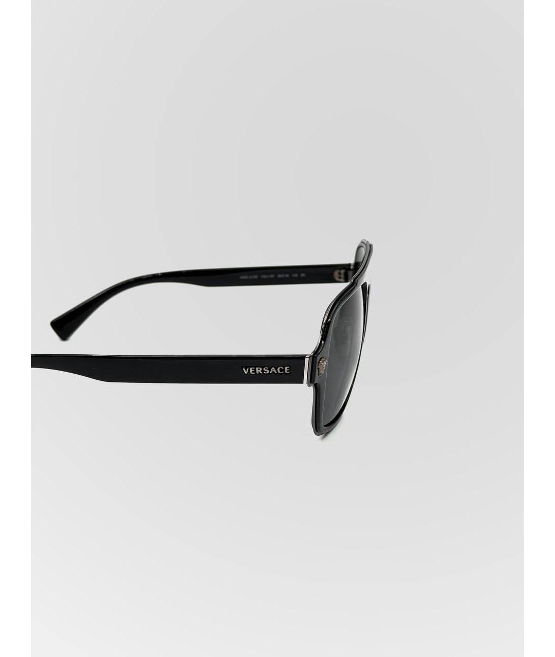VERSACE Черные пластиковые солнцезащитные очки, фото 3